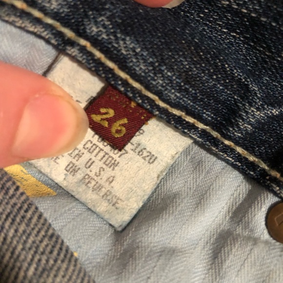 7 For All Mankind Crystal Signature Squiggle Pocket Denim Mini Skirt 26 - Picture 6 of 6